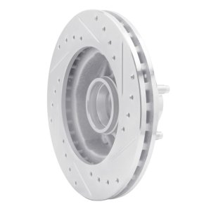 Ford Ranger Brake Rotor (1) - Front Left - R1 Concepts - Drilled & Slotted - Silver - `98-`02